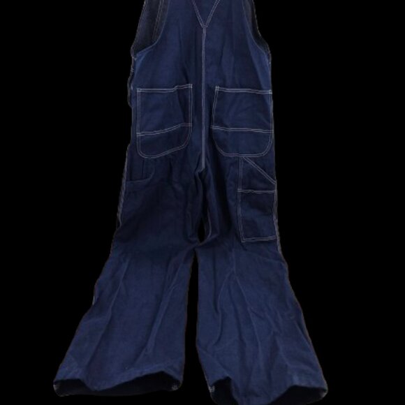 VTG Liberty Mens Overalls Denim Blue Bib Workwear 34x34 USA Farmer Rancher Chore - Picture 11 of 12